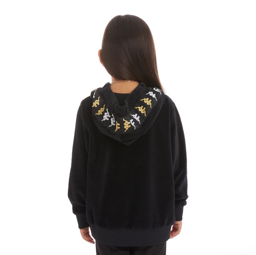 Kappa niños sudadera con capucha 222 banda loredo niños humo negro 2FJJXV541