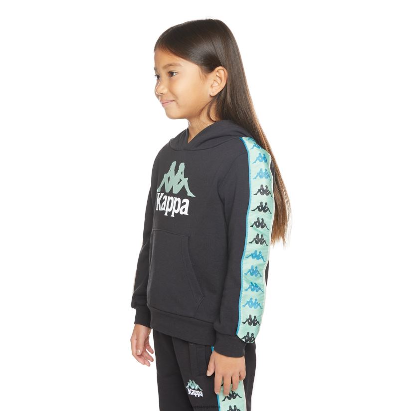 Kappa niños sudadera con capucha 222 banda rocket para niños salvia humo negro 2FJJXV508
