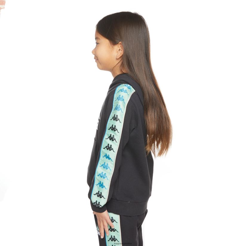 Kappa niños sudadera con capucha 222 banda rocket para niños salvia humo negro 2FJJXV508