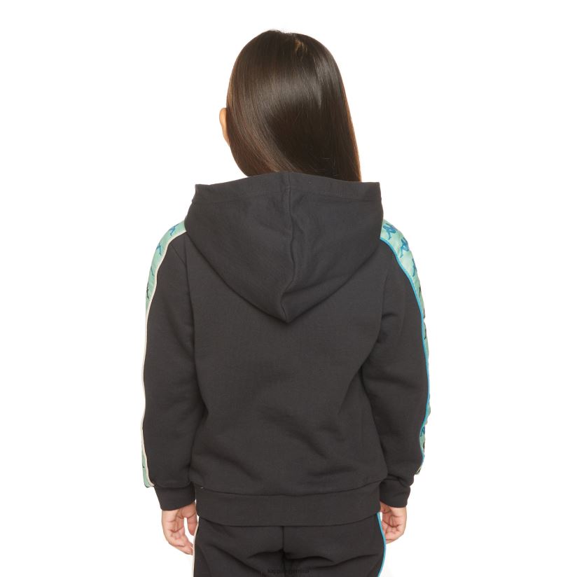 Kappa niños sudadera con capucha 222 banda rocket para niños salvia humo negro 2FJJXV508