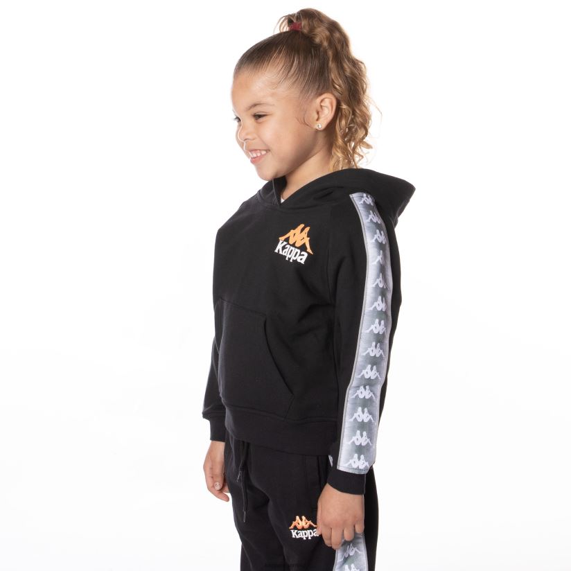 Kappa niños sudadera con capucha 222 banda solgo para niños negro azabache 2FJJXV503