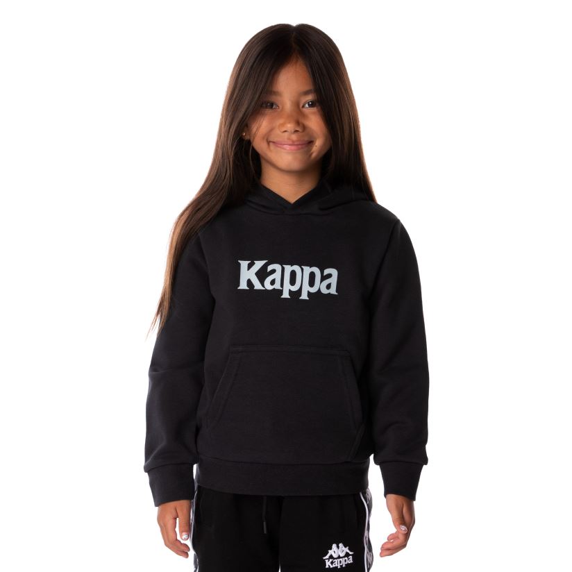 Kappa niños sudadera con capucha haris auténtica para niños humo negro 2FJJXV513