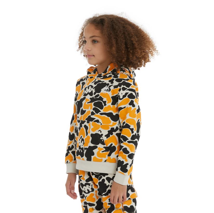 Kappa niños sudadera con capucha picadilly auténtica para niños humo negro naranja claro 2FJJXV522