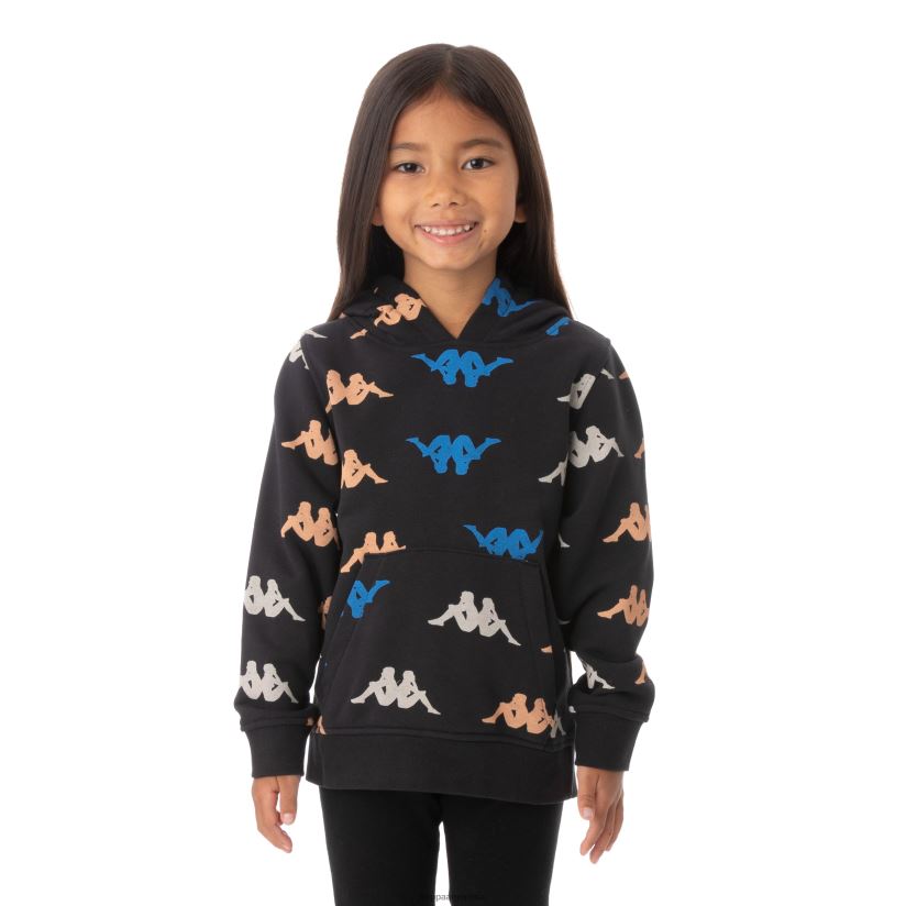 Kappa niños sudadera con capucha sneek auténtica para niños negro 2FJJXV549