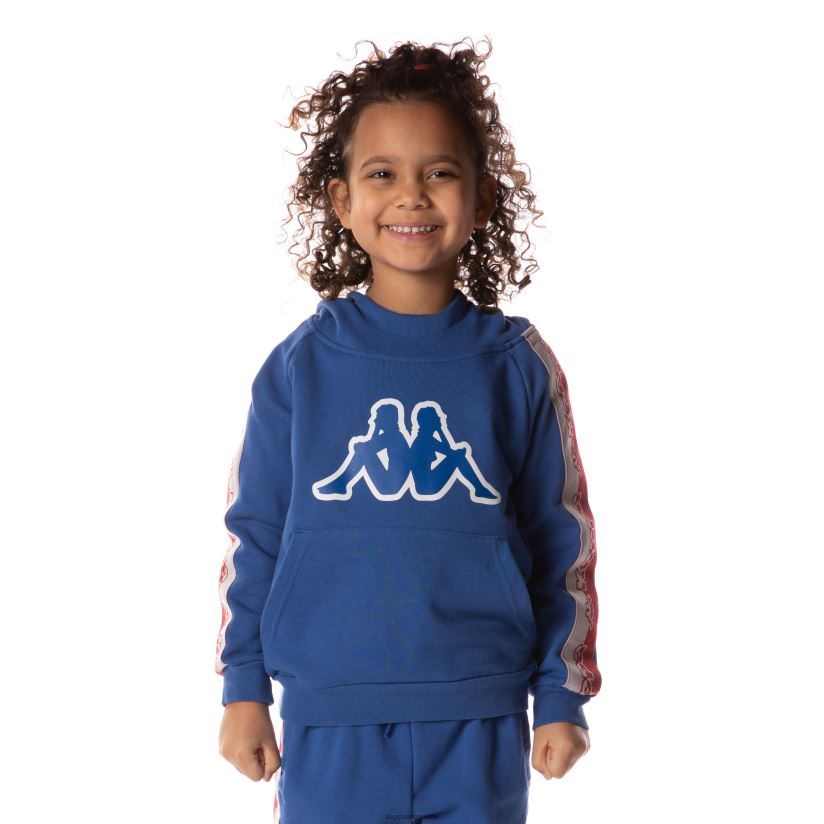 Kappa niños sudadera con capucha y cinta del logo azul 2FJJXV518