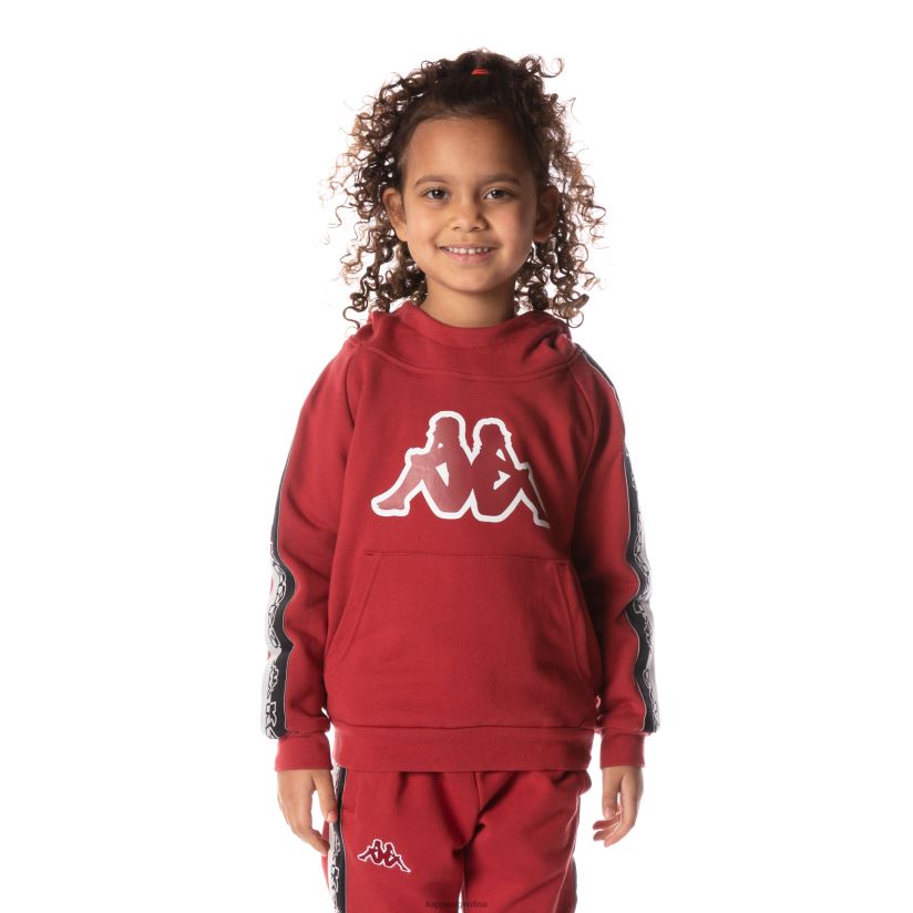 Kappa niños sudadera con capucha y cinta del logo rojo 2FJJXV519