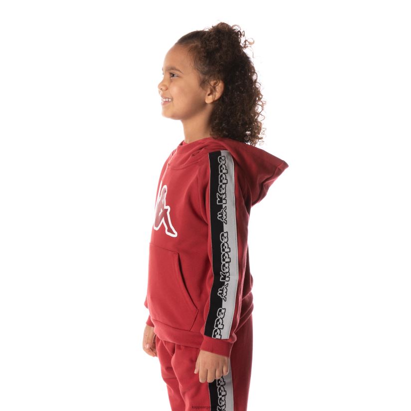 Kappa niños sudadera con capucha y cinta del logo rojo 2FJJXV519