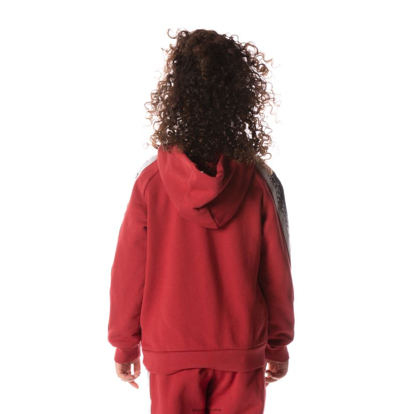 Kappa niños sudadera con capucha y cinta del logo rojo 2FJJXV519