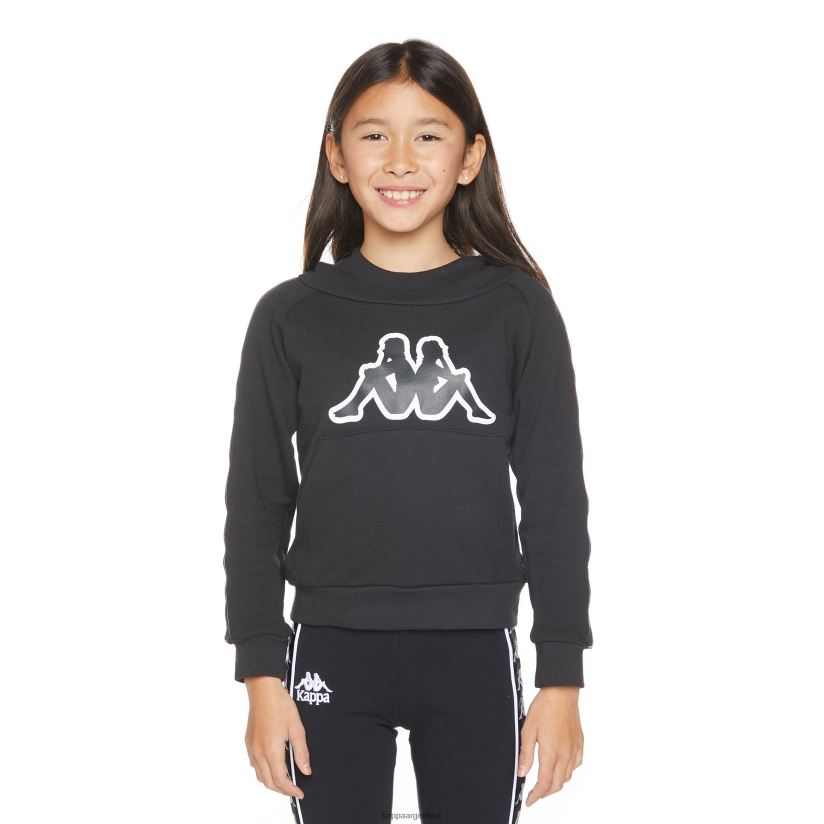 Kappa niños sudadera con capucha y logo apet 2 para niños humo negro 2FJJXV506