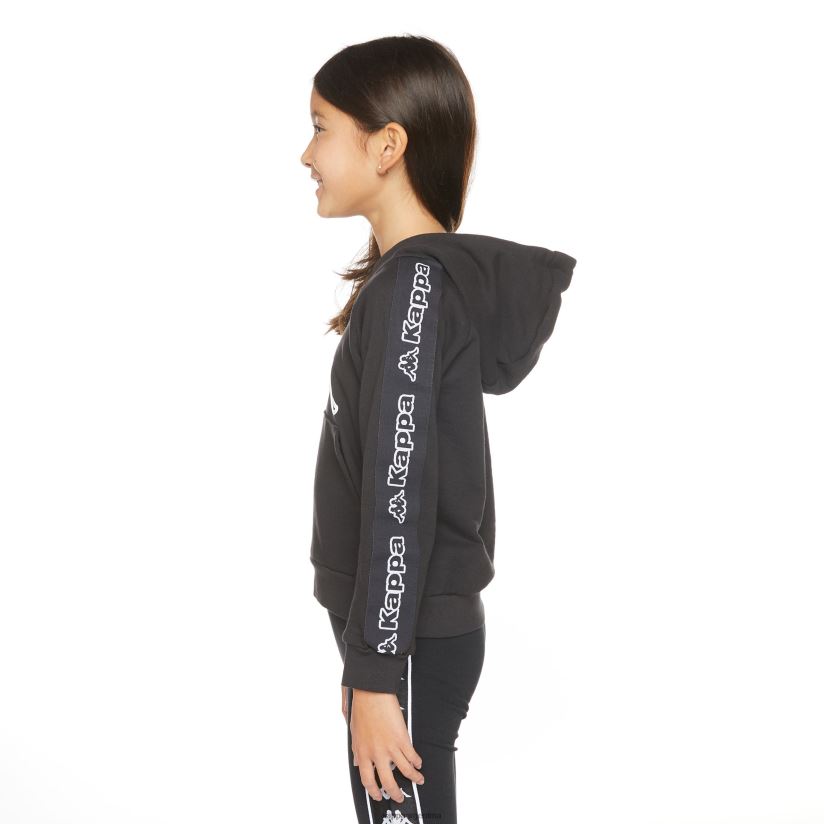 Kappa niños sudadera con capucha y logo apet 2 para niños humo negro 2FJJXV506