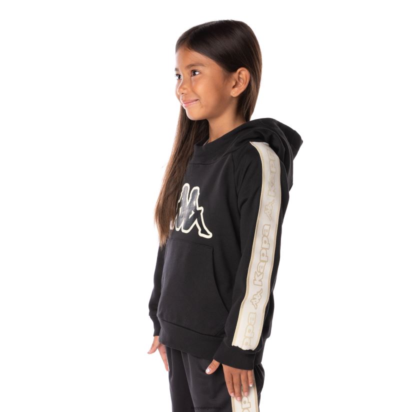 Kappa niños sudadera con capucha y logo apet 2 para niños humo negro 2FJJXV512