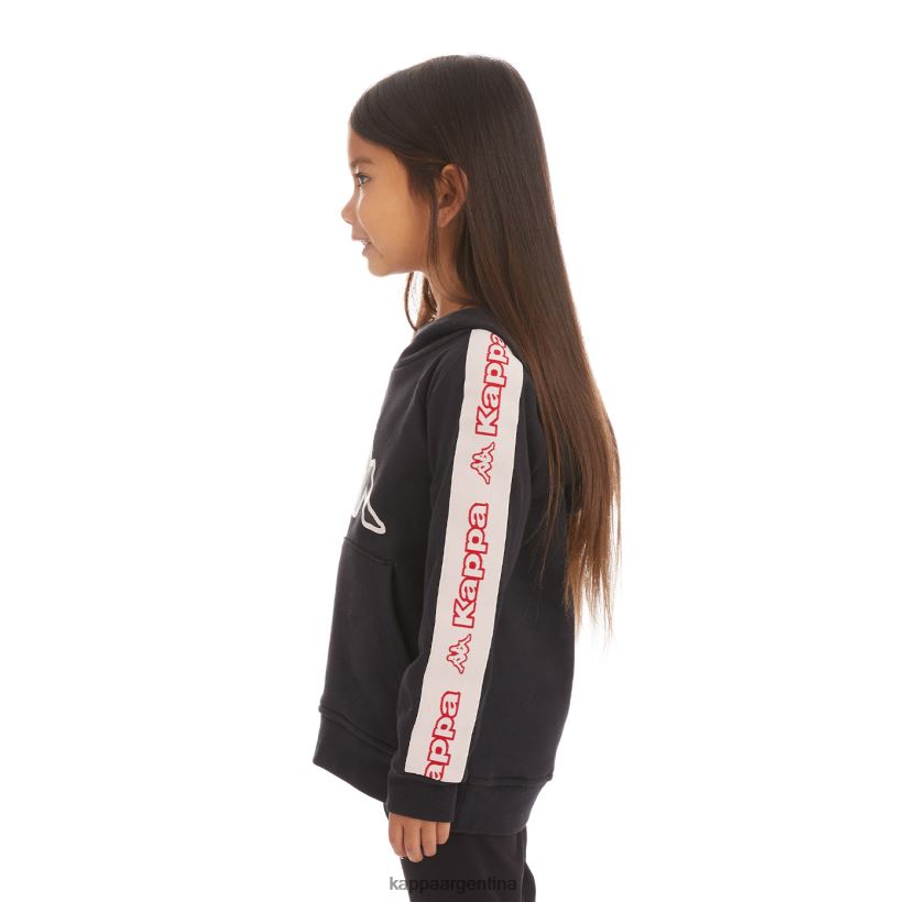 Kappa niños sudadera con capucha y logo apet 2 para niños humo negro 2FJJXV531
