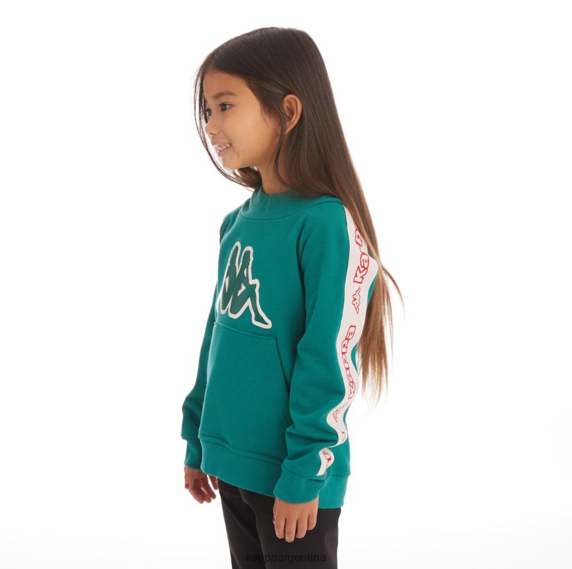 Kappa niños sudadera con capucha y logo apet 2 para niños verde oscuro 2FJJXV536