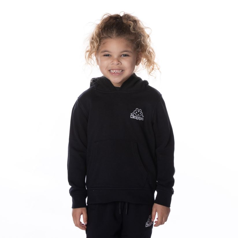 Kappa niños sudadera con capucha y logo de covington para niños humo negro 2FJJXV505