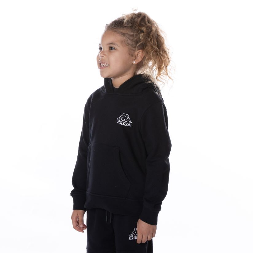 Kappa niños sudadera con capucha y logo de covington para niños humo negro 2FJJXV505