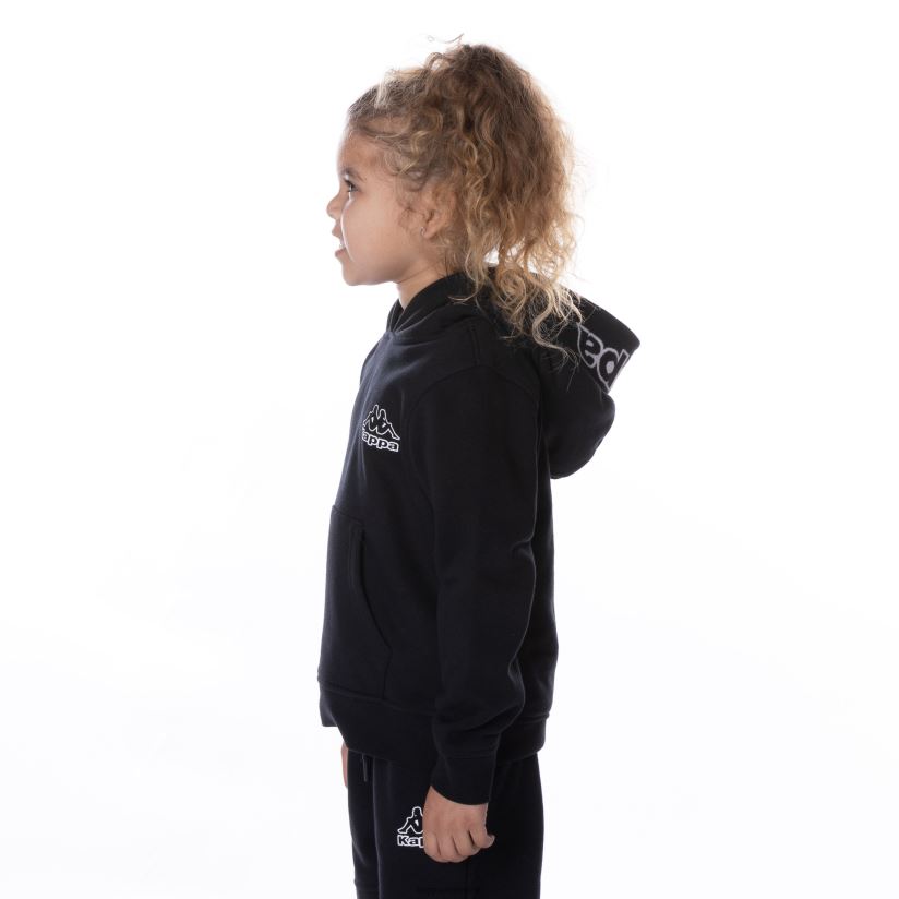 Kappa niños sudadera con capucha y logo de covington para niños humo negro 2FJJXV505