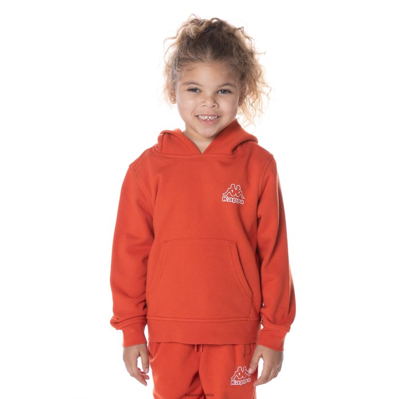 Kappa niños sudadera con capucha y logo de covington para niños naranja quemada 2FJJXV504