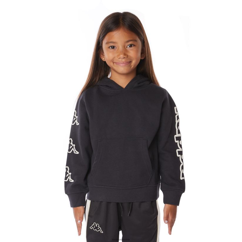 Kappa niños sudadera con capucha y logo para niños humo negro 2FJJXV510